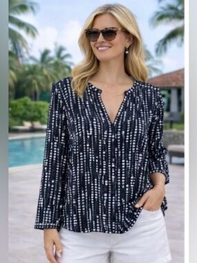 Zac & Rachel black and white blouse XL